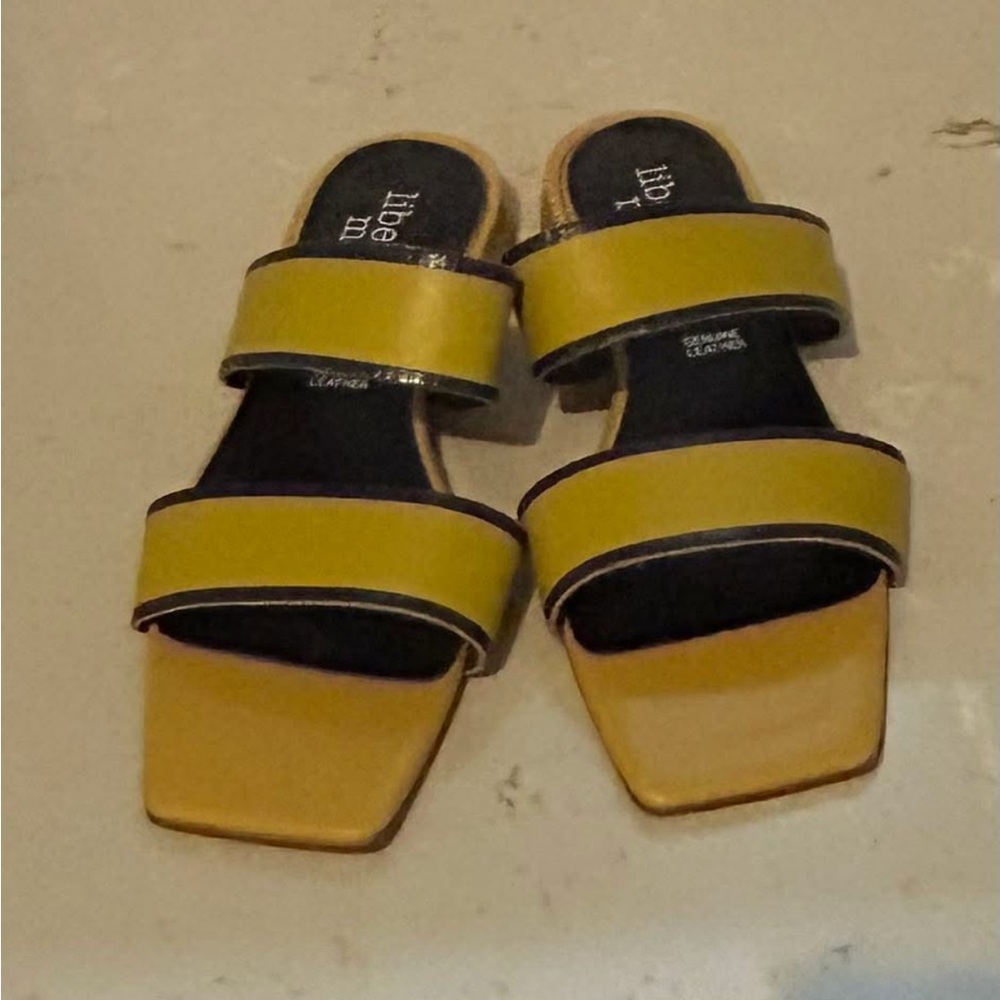 Libera Mente Yellow Slide Italian Sandals